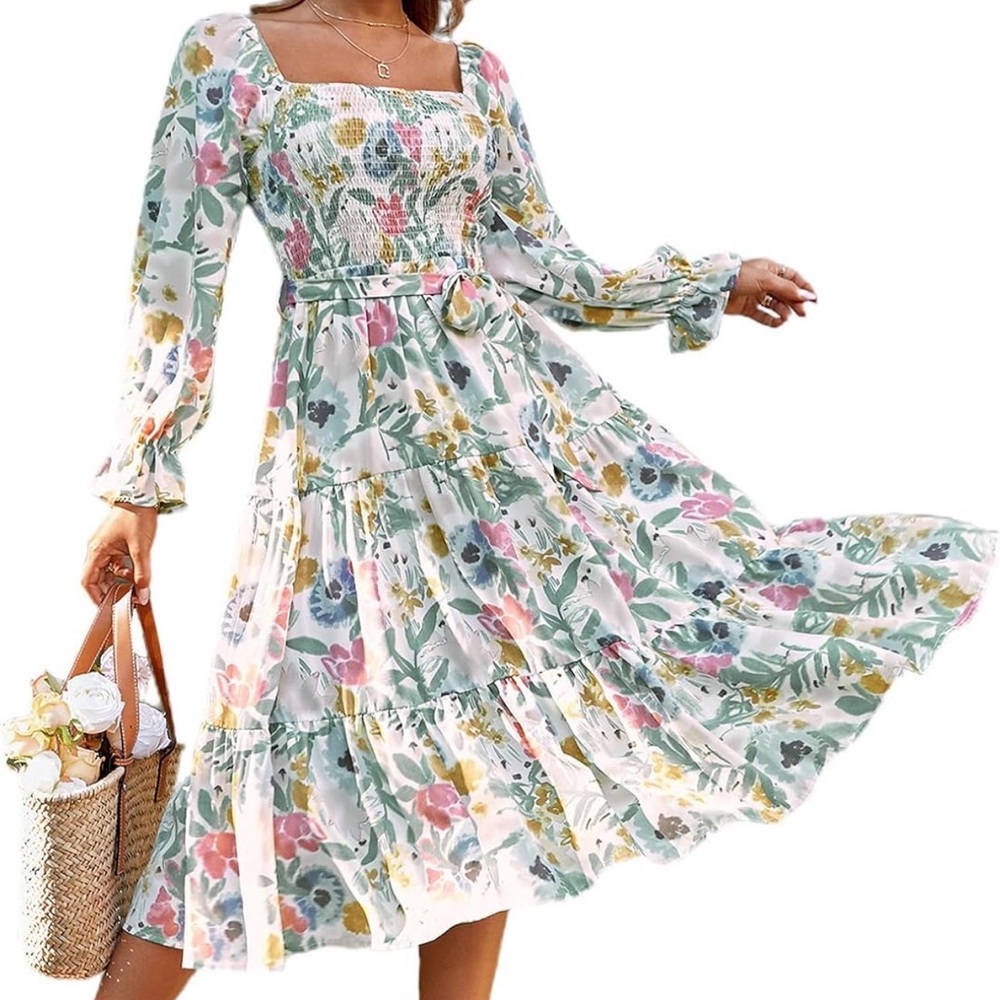 Floral Long Sleeve Dress